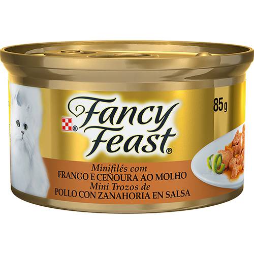 Assistência Técnica, SAC e Garantia do produto Enlatado para Gatos Sabor Frango e Cenoura ao Molho Minifilés 85g - Fancy Feast