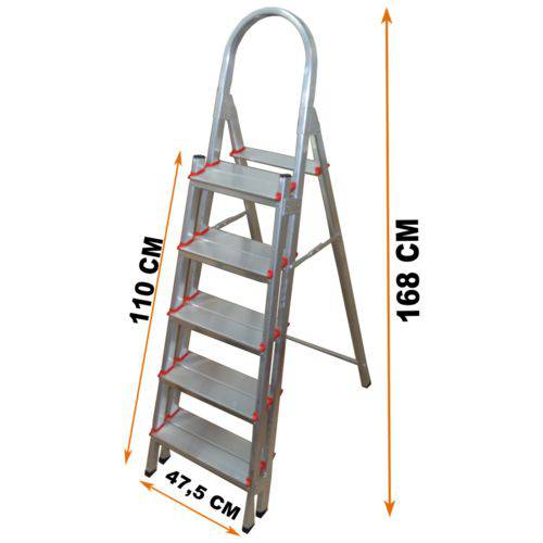 Assistência Técnica, SAC e Garantia do produto Escada Alumínio 5 Duplos Degraus Reforçada e Segura ART FACTORY