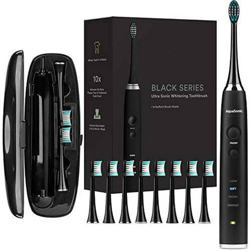 Assistência Técnica, SAC e Garantia do produto Escova de Dentes Ultra Whitening Aquasonic Black Series - 8 Cabeças de Escova Dupont e Estojo de Via