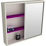 Assistência Técnica, SAC e Garantia do produto Espelheira para Banheiro 1528 (60x58x15cm) Branco/Violeta - Tomdo