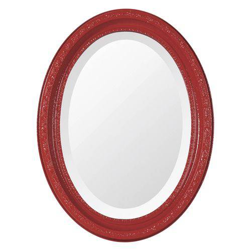 Assistência Técnica, SAC e Garantia do produto Espelho Oval Ornamental Classic Santa Luzia 37cmx25cm Vermelho