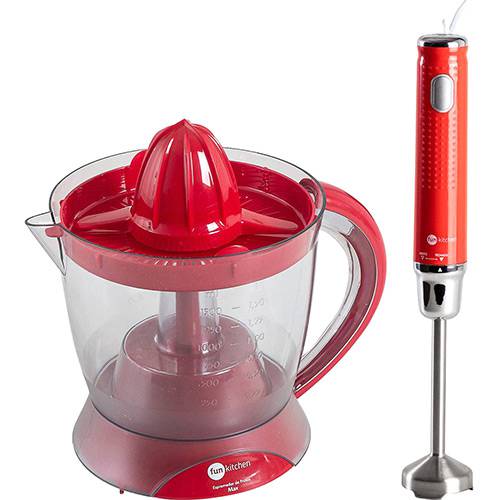 Assistência Técnica, SAC e Garantia do produto Espremedor de Frutas Max Vermelho + Mixer Fun Kitchen Vermelho - 220v