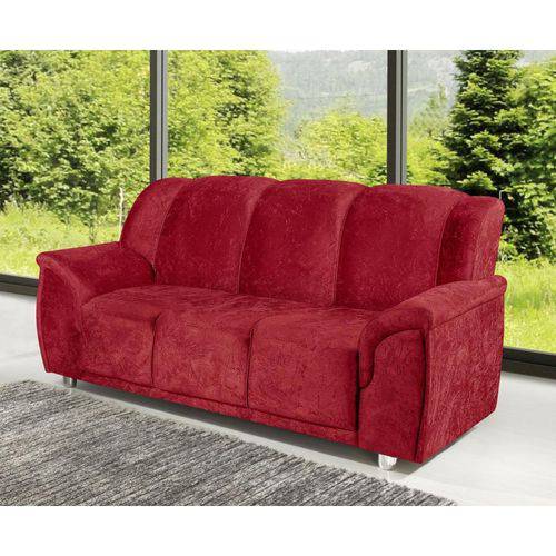 Assistência Técnica, SAC e Garantia do produto Estofado Quality 3 Lugares Suede Amassado Vermelho