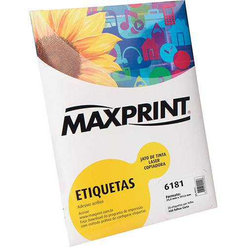 Assistência Técnica, SAC e Garantia do produto Etiqueta para Impressora de Tinta e Laser 6181 (25,4mmx101,6mm) 100 Folhas - Maxprint