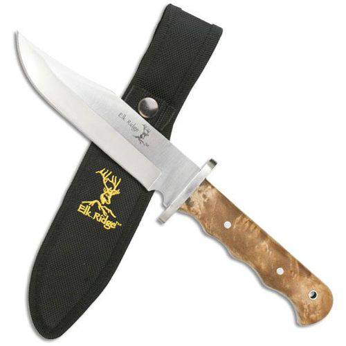 Assistência Técnica, SAC e Garantia do produto Faca Elk Ridge Bowie com Cabo em Burlwood Master Cutlery