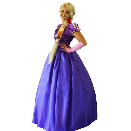 Assistência Técnica, SAC e Garantia do produto Fantasia Princesa Rapunzel Luxo Longo Adulto e Luva