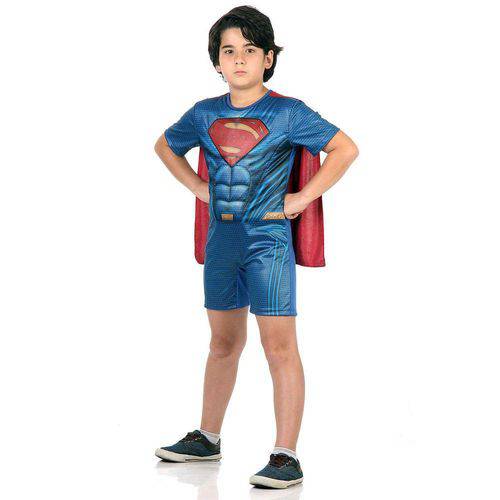 Assistência Técnica, SAC e Garantia do produto Fantasia Super Homem Infantil Curto com Musculatura - Liga da Justiça