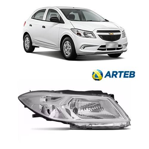 Assistência Técnica, SAC e Garantia do produto Farol Chevrolet Onix 2013/2016 Cromado Lado Carona Original Arteb