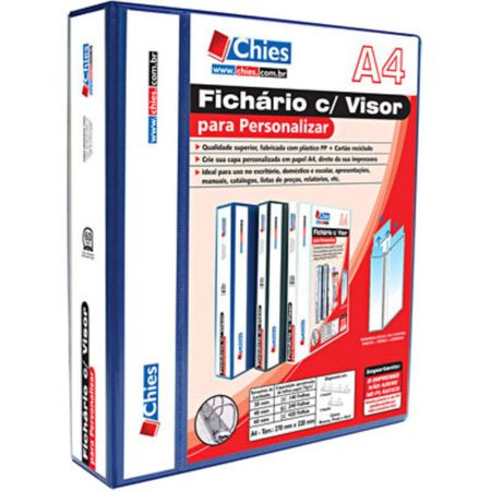 Assistência Técnica, SAC e Garantia do produto Fichário 4 Argolas A4 Lombada 6.0 Chies - Azul