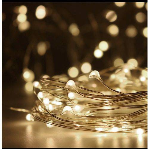 Assistência Técnica, SAC e Garantia do produto Fio de Cobre (Prata Revestido) 2M com 20 LEDs para 3 Pilhas AA Branco Quente