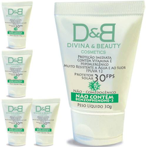 Assistência Técnica, SAC e Garantia do produto Five Divina & Beauty Protetor Solar Facial e Corporal FPS30 Vitamina e Hidratante 30g