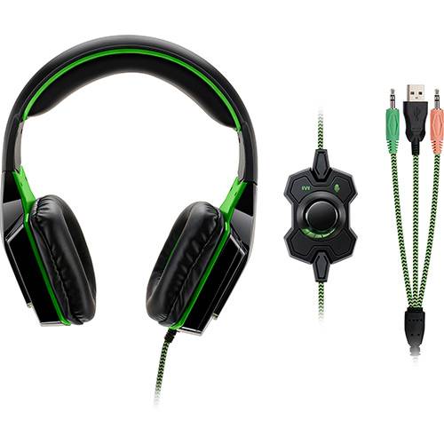 Assistência Técnica, SAC e Garantia do produto Fone de Ouvido Headset Warrior USB P2 Auxiliar Dual Shock Green Led - Multilaser