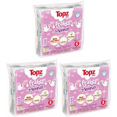 Assistência Técnica, SAC e Garantia do produto Fralda de Pano Básica Estampa Menina - Topz Baby Kit C/ 3 Pacotes