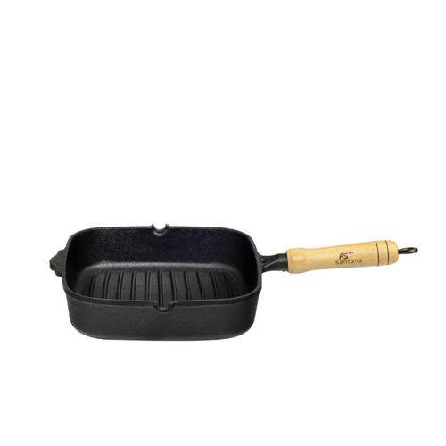 Assistência Técnica, SAC e Garantia do produto Frigideira Cook Grill Ferro Fundido com Cabo de Madeira 23 X 23 Cm