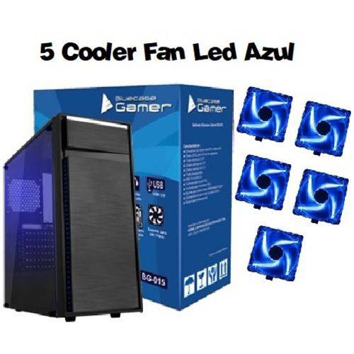 Assistência Técnica, SAC e Garantia do produto Gabinete Bluecase Gamer BG-015 USB 3.0 Frontal + 5 Coolers Led Azul