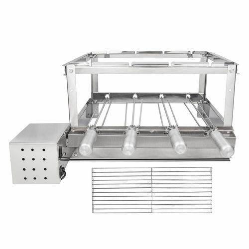 Assistência Técnica, SAC e Garantia do produto Gira Grill Churrasqueira Giratoria Giragrill Inox 4 Espetos + Grelha