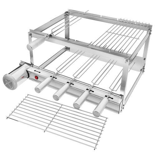 Assistência Técnica, SAC e Garantia do produto Gira Grill Churrasqueira Inox 5 Espetos + 2 Grelhas