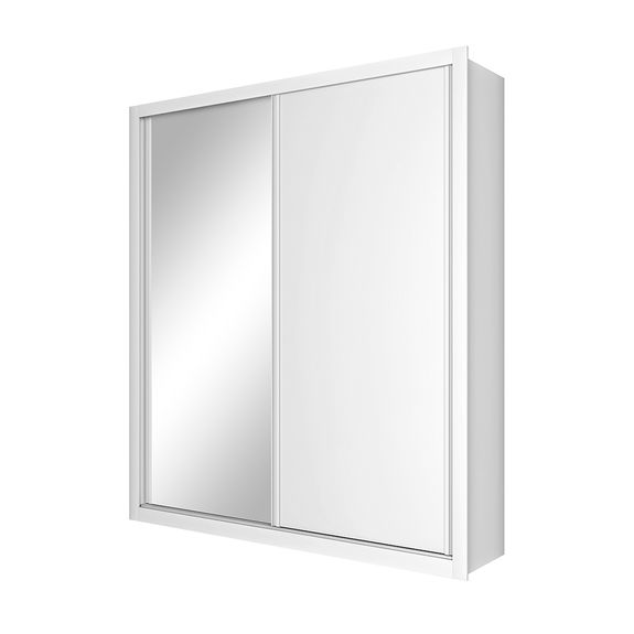 Assistência Técnica, SAC e Garantia do produto Guarda Roupa Solteiro Madrid 2 Portas com Espelho - Branco
