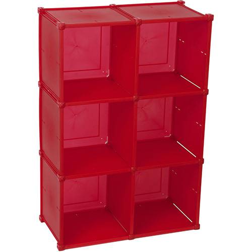 Assistência Técnica, SAC e Garantia do produto Guarda Tudo 3x2 9B 60x89cm Vermelho Polipropileno - Metaltru