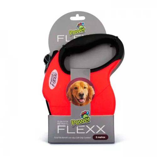 Assistência Técnica, SAC e Garantia do produto Guia Fita Retrátil Power Flex Vermelho 5 Metros Cães Medios 20kg