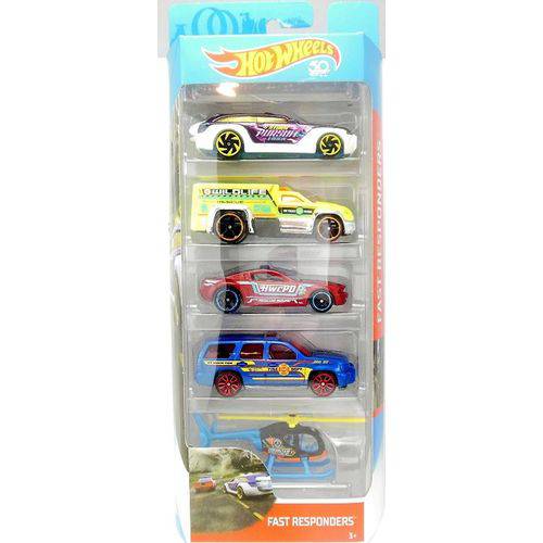 Assistência Técnica, SAC e Garantia do produto Hot Wheels Pacote 5 Carros - Fast Responders 1806 - Mattel