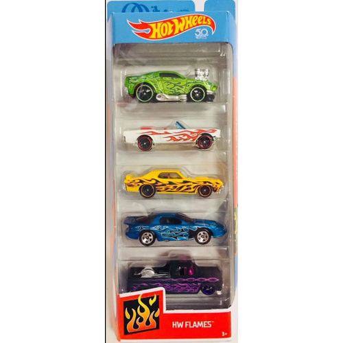 Assistência Técnica, SAC e Garantia do produto Hot Wheels Pacote 5 Carros - Hw Flames 1806 - Mattel