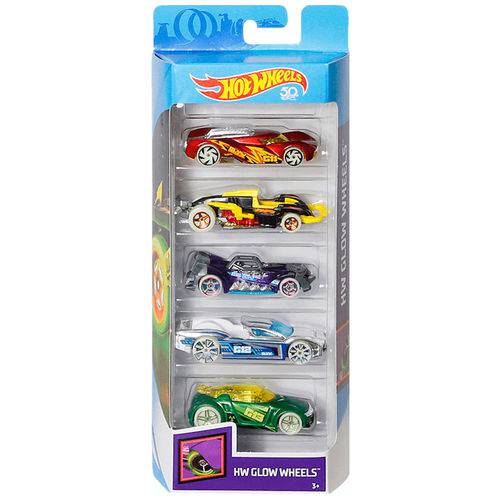 Assistência Técnica, SAC e Garantia do produto Hot Wheels Pacote Presente com 5 Carros Glow Wheels - Mattel