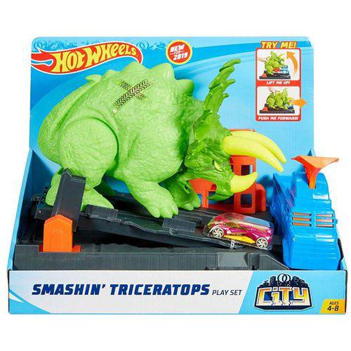 Assistência Técnica, SAC e Garantia do produto Hot Wheels - Pista Smashin' Triceratops - Mattel GBF97