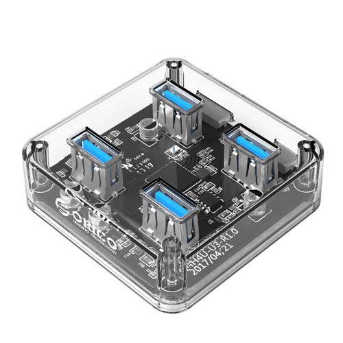 Assistência Técnica, SAC e Garantia do produto Hub USB 3.0 - 4 Portas - ORICO - Transparente - MH4U-U3