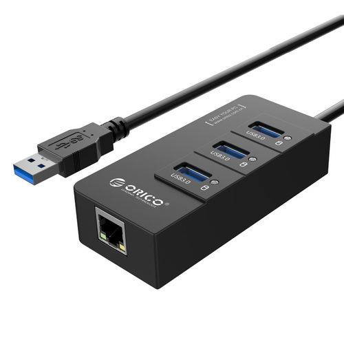 Assistência Técnica, SAC e Garantia do produto Hub USB 3.0 - 3 Portas USB 3.0 + Entrada Gigabit Ethernet - ORICO - HR01-U3