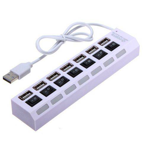 Assistência Técnica, SAC e Garantia do produto Hub Usb 7 Portas 2.0 Pendrive Mouse Teclado Etc Branco