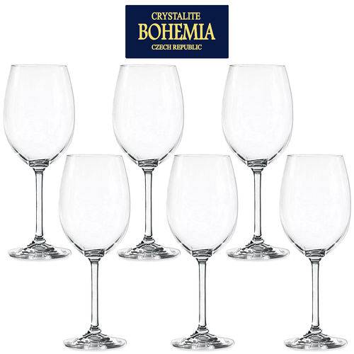 Assistência Técnica, SAC e Garantia do produto Jogo 6 Taças Vinho Cristal Anna Transparente 450ml Bohemia