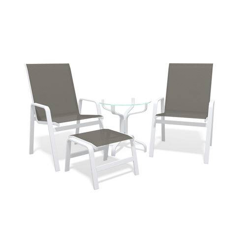 Assistência Técnica, SAC e Garantia do produto Jogo 2 Cadeiras, com Mesa Alumínio Branco Tela Mescla