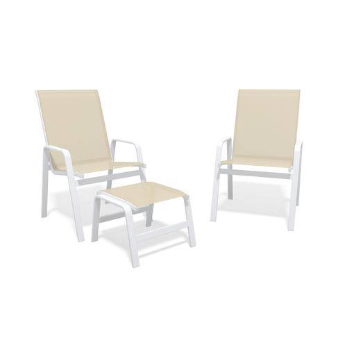 Assistência Técnica, SAC e Garantia do produto Jogo 2 Cadeiras, S/ Mesa Alumínio Branco Tela Bege