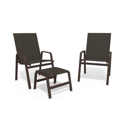 Assistência Técnica, SAC e Garantia do produto Jogo 2 Cadeiras, S/ Mesa Alumínio Marrom Tela Marrom