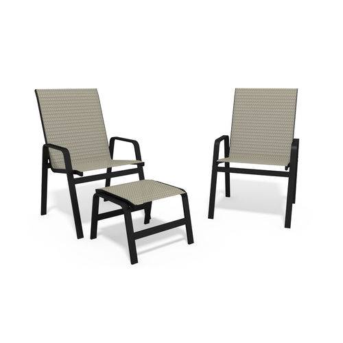 Assistência Técnica, SAC e Garantia do produto Jogo 2 Cadeiras, S/ Mesa Alumínio Preto Tela Colonial