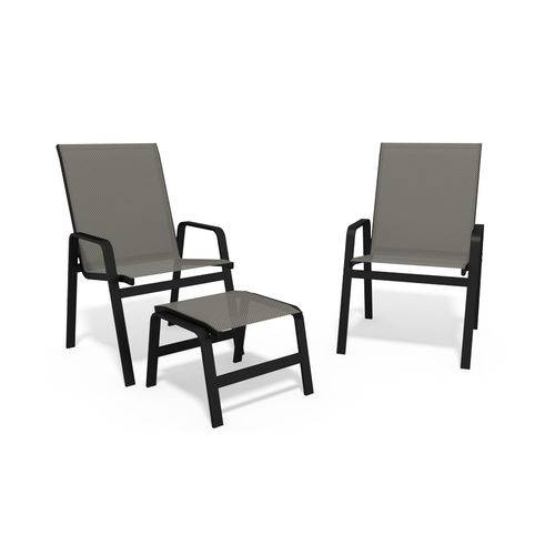 Assistência Técnica, SAC e Garantia do produto Jogo 2 Cadeiras, S/ Mesa Alumínio Preto Tela Mescla