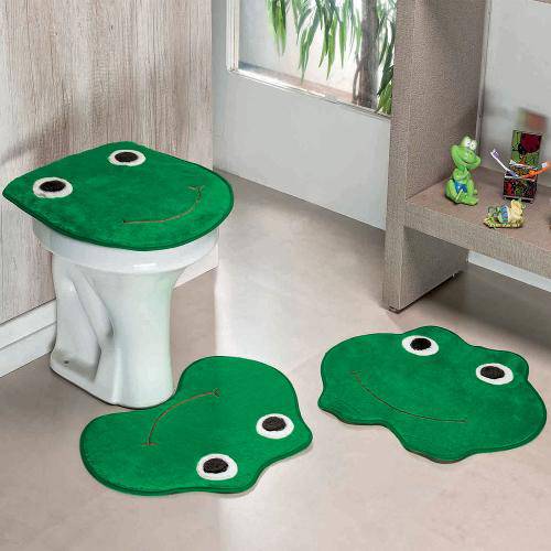 Assistência Técnica, SAC e Garantia do produto Jogo de Banheiro Formato Sapo Verde Bandeira 3 Peç