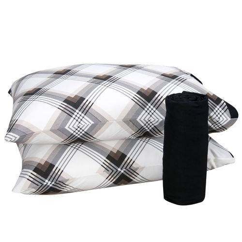 Assistência Técnica, SAC e Garantia do produto Jogo de Cama King Malha Vichy Preto 3 Peças - ShopCama