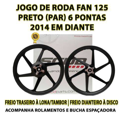 Assistência Técnica, SAC e Garantia do produto Jogo de Roda Liga Leve Fan 125 Scud Freio à Disco 2014...