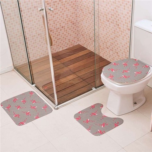 Assistência Técnica, SAC e Garantia do produto Jogo de Tapetes para Banheiro Antiderrapante Rosa Rosa