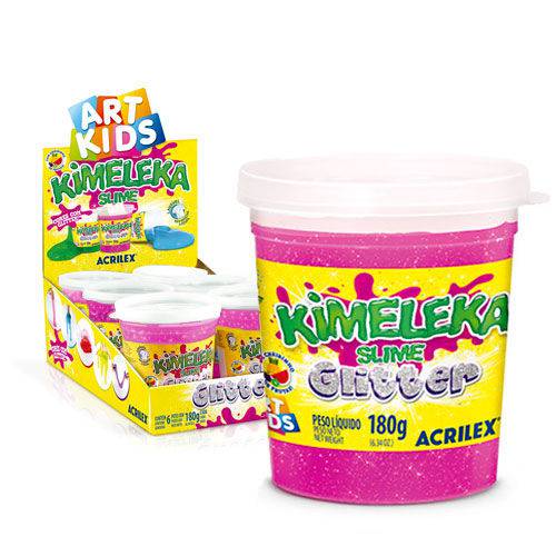 Assistência Técnica, SAC e Garantia do produto Kimeleka Slime Acrilex com Glitter Rosa Caixa com 6
