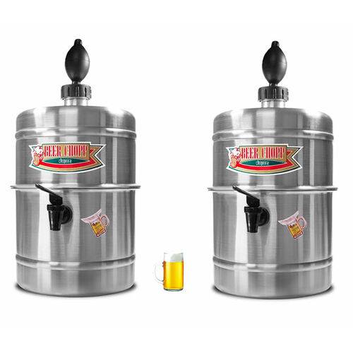 Assistência Técnica, SAC e Garantia do produto Kit 02 Chopeira Cervejeira Doméstica Portatil Alumínio - 4,2 Litros - Beer Chopp