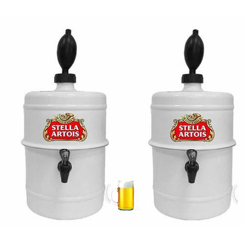 Assistência Técnica, SAC e Garantia do produto Kit 02 Chopeira Cervejeira Doméstica Portatil Alumínio - 4,2 Litros - Branca