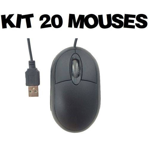 Assistência Técnica, SAC e Garantia do produto Kit 20 Mouses Óptico Standart USB P/ Notebook e Pc Windows Preto Caixas Individuais