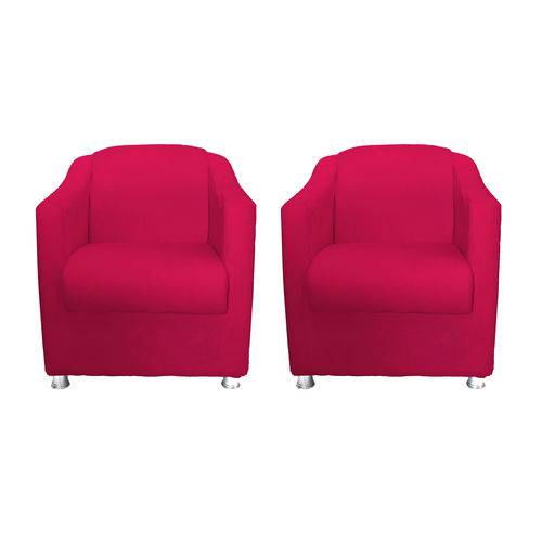 Assistência Técnica, SAC e Garantia do produto Kit 02 Poltronas Decorativa Tilla Sala e Recepção Suede Rosa Pink - DL Decor