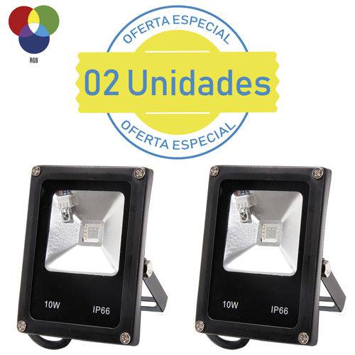 Assistência Técnica, SAC e Garantia do produto Kit 02 Refletor Holofote Led 10w Rgb