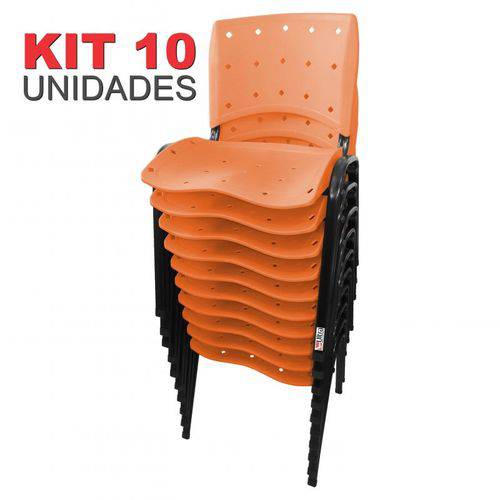 Assistência Técnica, SAC e Garantia do produto KIT 10 Cadeira Empilhável Ergonômica Ergoplax Assento Encosto Plástico Laranja