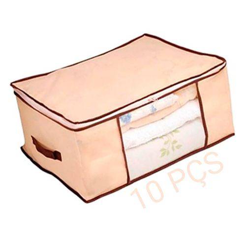 Assistência Técnica, SAC e Garantia do produto Kit 10 Caixa Organizadora Multiuso TNT Flexível 60x45x30 Cm Kehome Closet Quarto Guarda Roupas