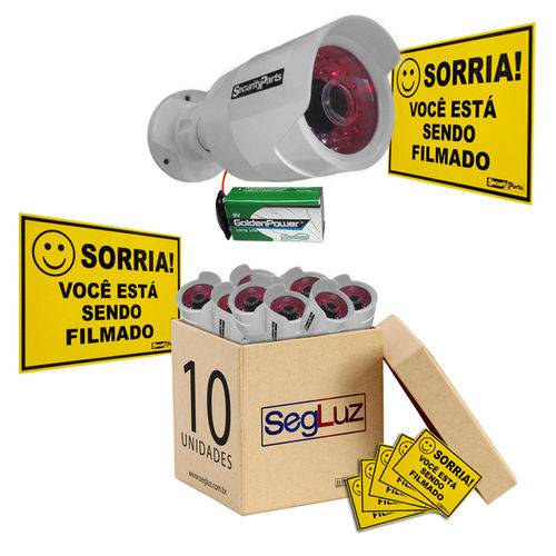 Assistência Técnica, SAC e Garantia do produto Kit 10 Câmera Falsa com Led à Pilha Sem Fio Bullet Bivolt Security Parts